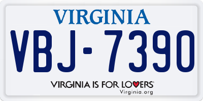 VA license plate VBJ7390
