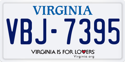 VA license plate VBJ7395