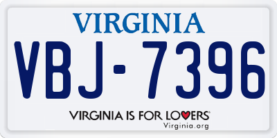 VA license plate VBJ7396