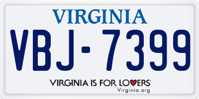 VA license plate VBJ7399
