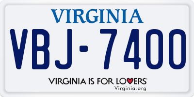 VA license plate VBJ7400
