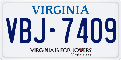 VA license plate VBJ7409