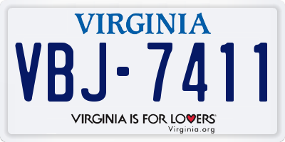 VA license plate VBJ7411