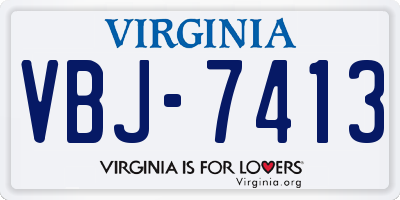 VA license plate VBJ7413