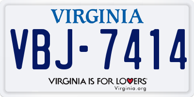 VA license plate VBJ7414