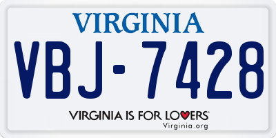 VA license plate VBJ7428