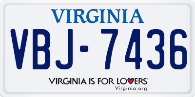 VA license plate VBJ7436
