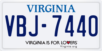 VA license plate VBJ7440