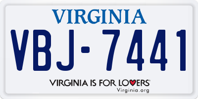 VA license plate VBJ7441