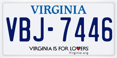 VA license plate VBJ7446