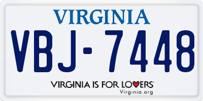 VA license plate VBJ7448