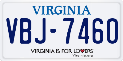 VA license plate VBJ7460