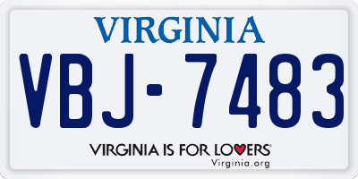 VA license plate VBJ7483