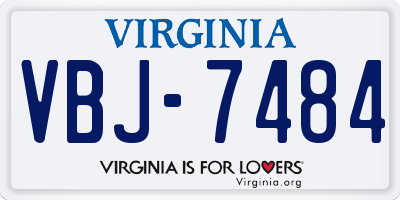 VA license plate VBJ7484