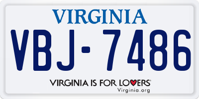 VA license plate VBJ7486
