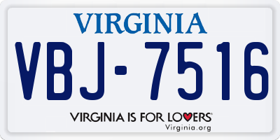 VA license plate VBJ7516