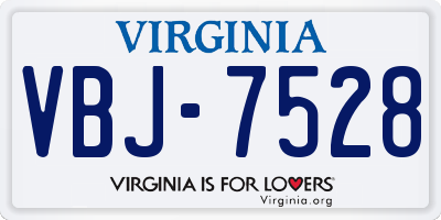 VA license plate VBJ7528