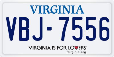 VA license plate VBJ7556