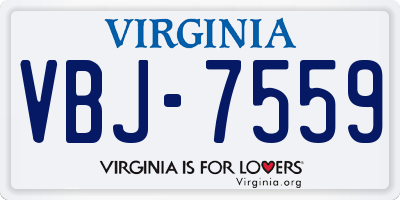 VA license plate VBJ7559