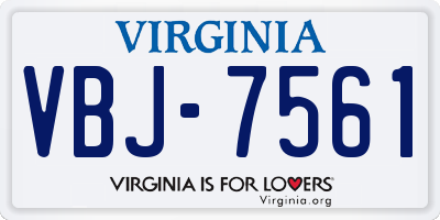 VA license plate VBJ7561