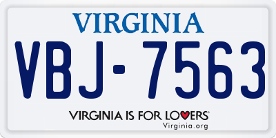 VA license plate VBJ7563