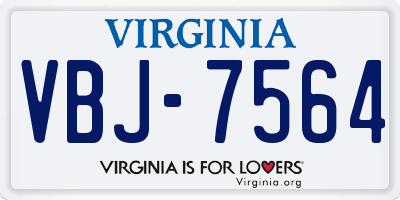 VA license plate VBJ7564