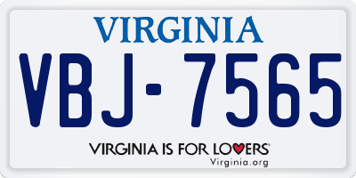 VA license plate VBJ7565