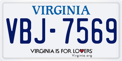 VA license plate VBJ7569