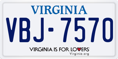 VA license plate VBJ7570