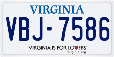 VA license plate VBJ7586