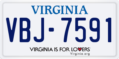 VA license plate VBJ7591