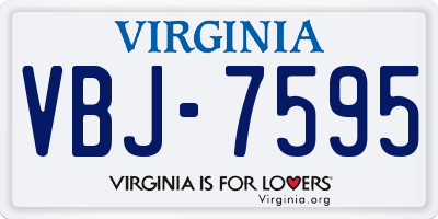 VA license plate VBJ7595