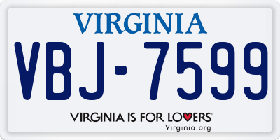 VA license plate VBJ7599