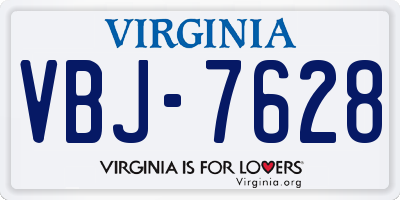 VA license plate VBJ7628