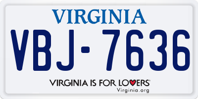 VA license plate VBJ7636