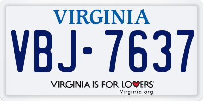 VA license plate VBJ7637