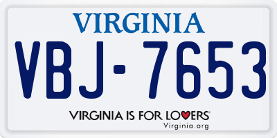 VA license plate VBJ7653