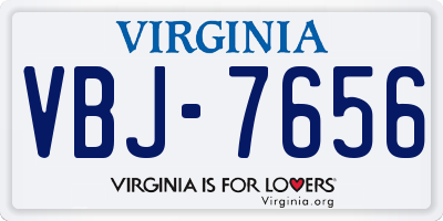 VA license plate VBJ7656