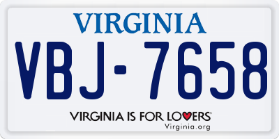 VA license plate VBJ7658