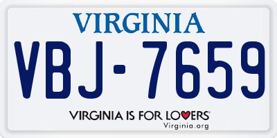VA license plate VBJ7659