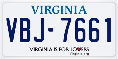 VA license plate VBJ7661