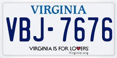 VA license plate VBJ7676
