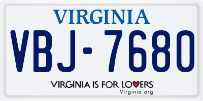 VA license plate VBJ7680