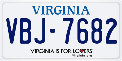 VA license plate VBJ7682