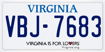 VA license plate VBJ7683