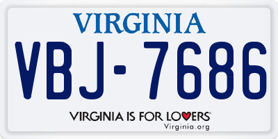 VA license plate VBJ7686