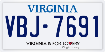 VA license plate VBJ7691