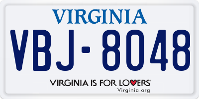 VA license plate VBJ8048