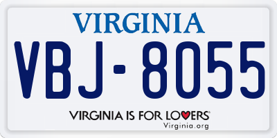 VA license plate VBJ8055
