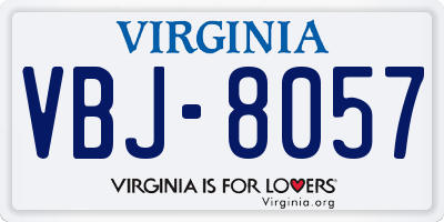 VA license plate VBJ8057